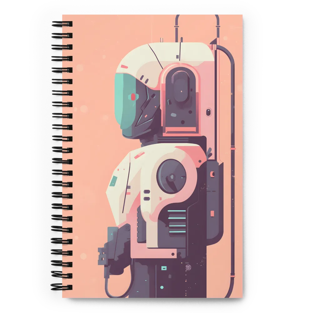 Futuristic Astronaut Bot | Spiral Notebook