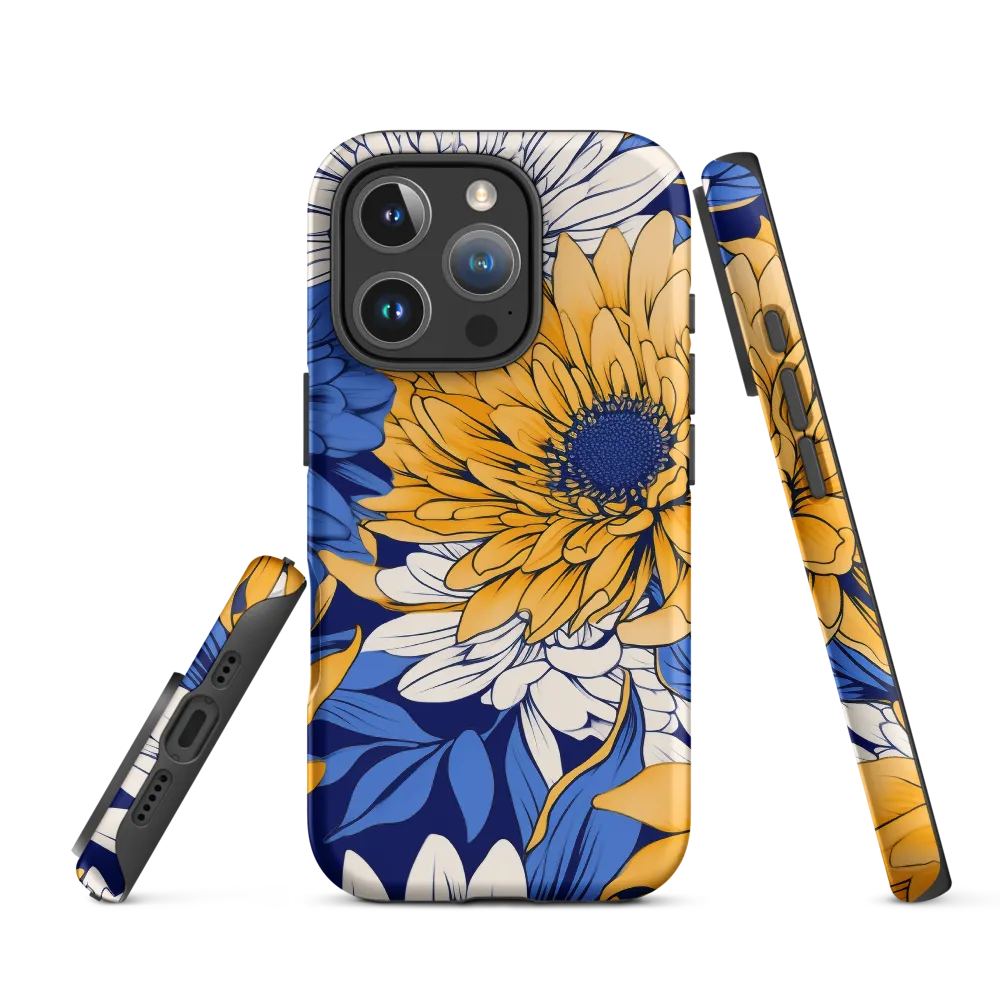 Floral Harmony in Blue and Yellow
