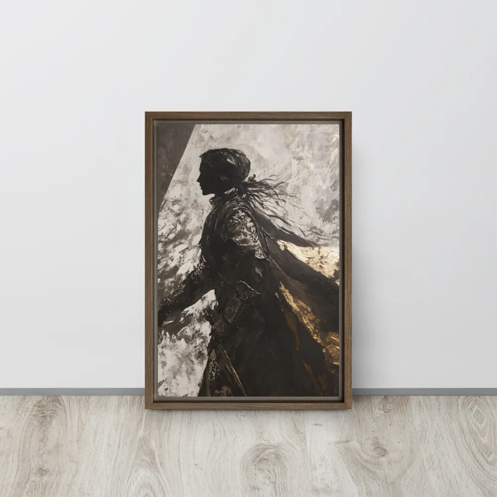 The Silhouette of Valor | Canvas with Brown Frame | 12″×18″