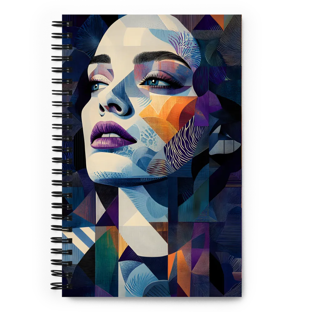 Fragmented Mystery: A Modern Portrait | Spiral Notebook