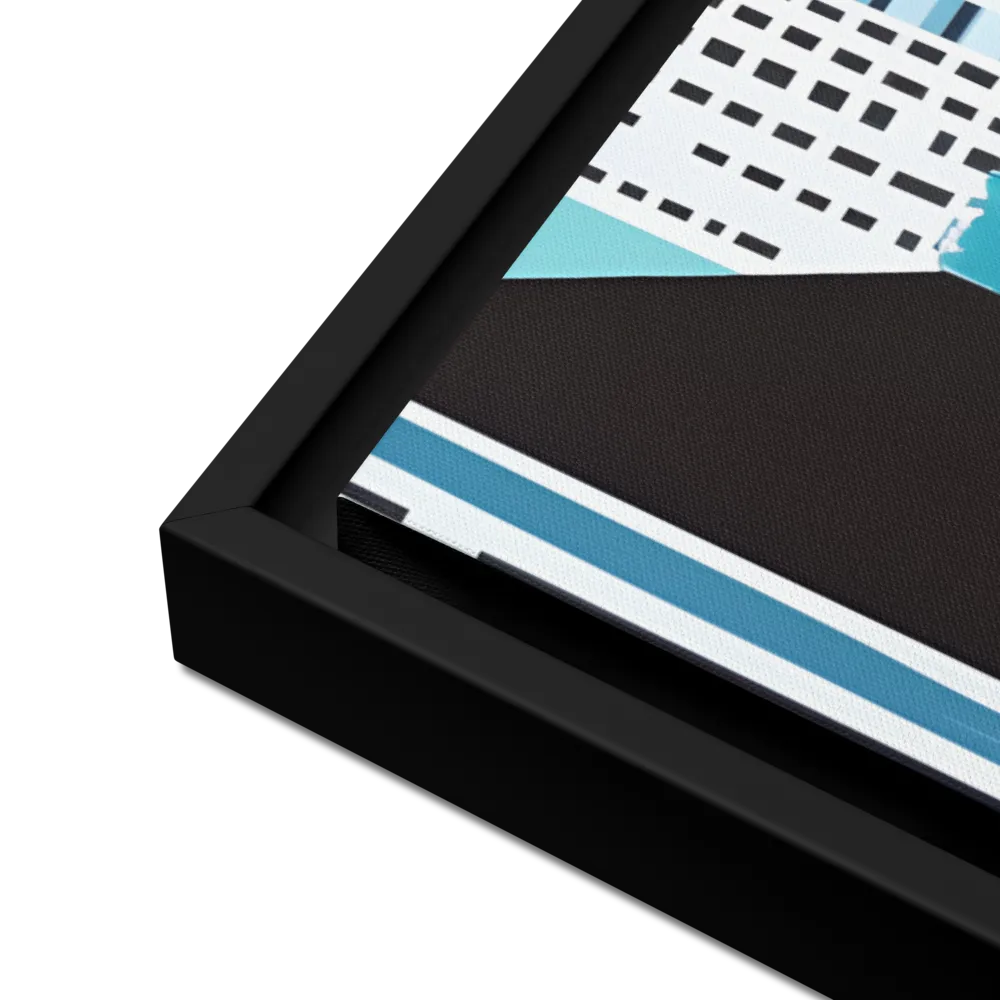 Urban Symphony: A Modern Cityscape | Canvas with Black Frame | 24″×36″