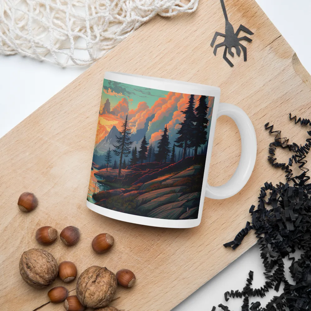 Tranquil Sunset Over the Majestic Mountains | Mugs | Multiple Sizes & Colors