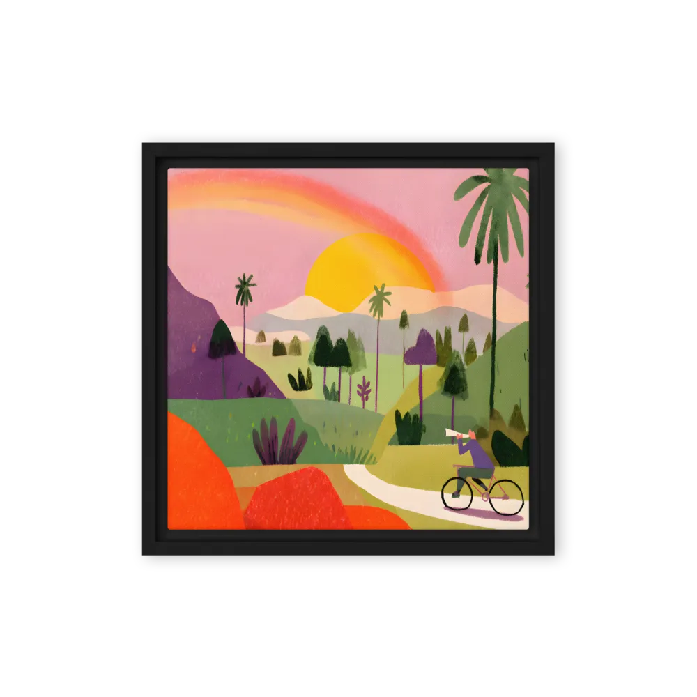 Sunlit Bicycle Ride 
 Canvas with Black Frame