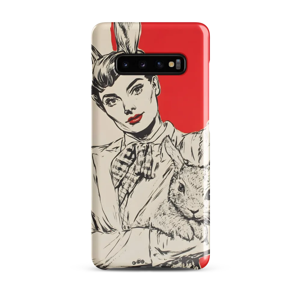 Whimsical Elegance: The Rabbit Lady | Phone Case |  S10 Plus | Snap Case | Glossy