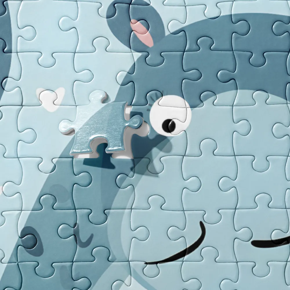 Whimsical Hippo Delight | Jigsaw Puzzle | 520 pieces