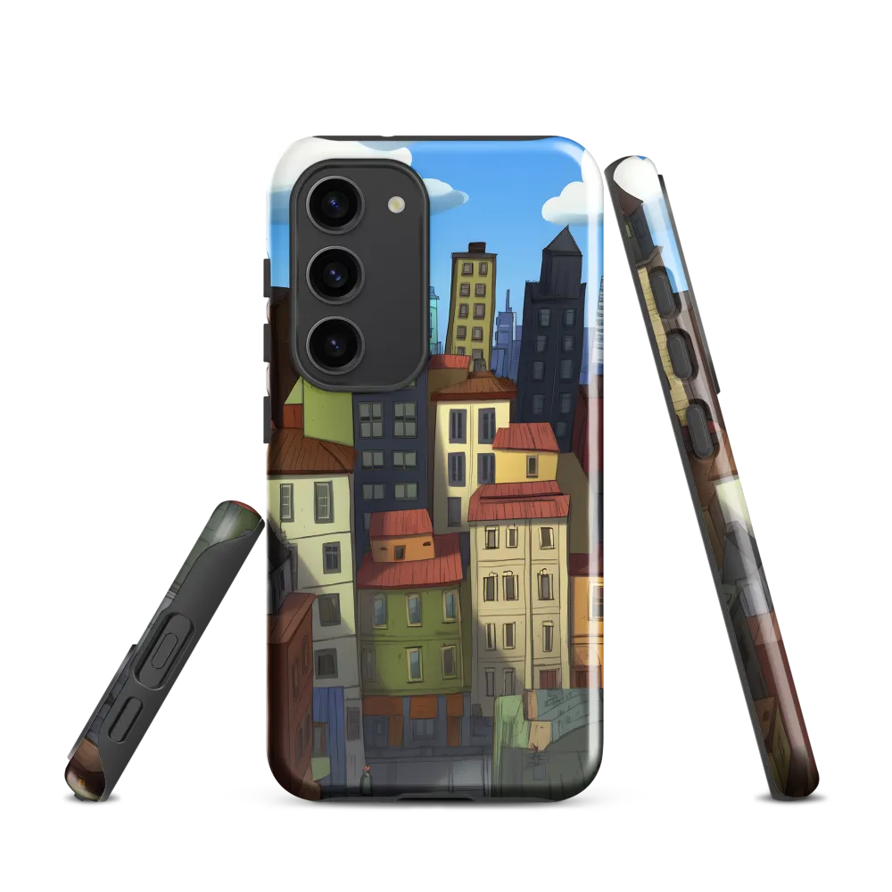 Urban Symphony: A Colorful Cityscape | Phone Case |  S23 | Tough Case | Glossy