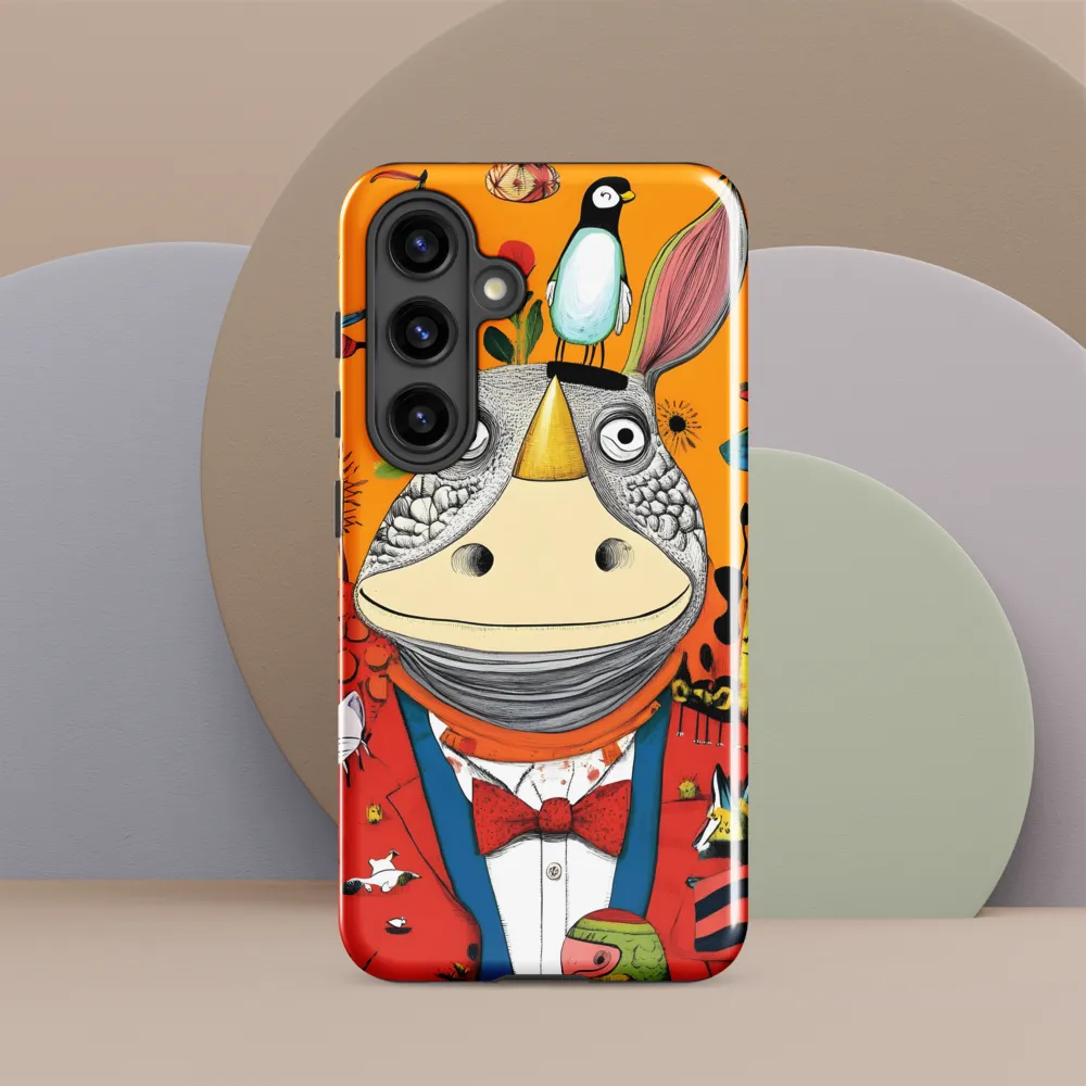 Whimsical Rhinoceros: A Playful Encounter
