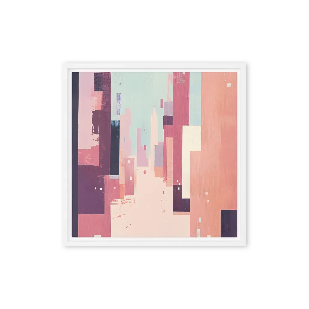 Tranquil Cityscape | Canvas with White Frame | 16″×16″