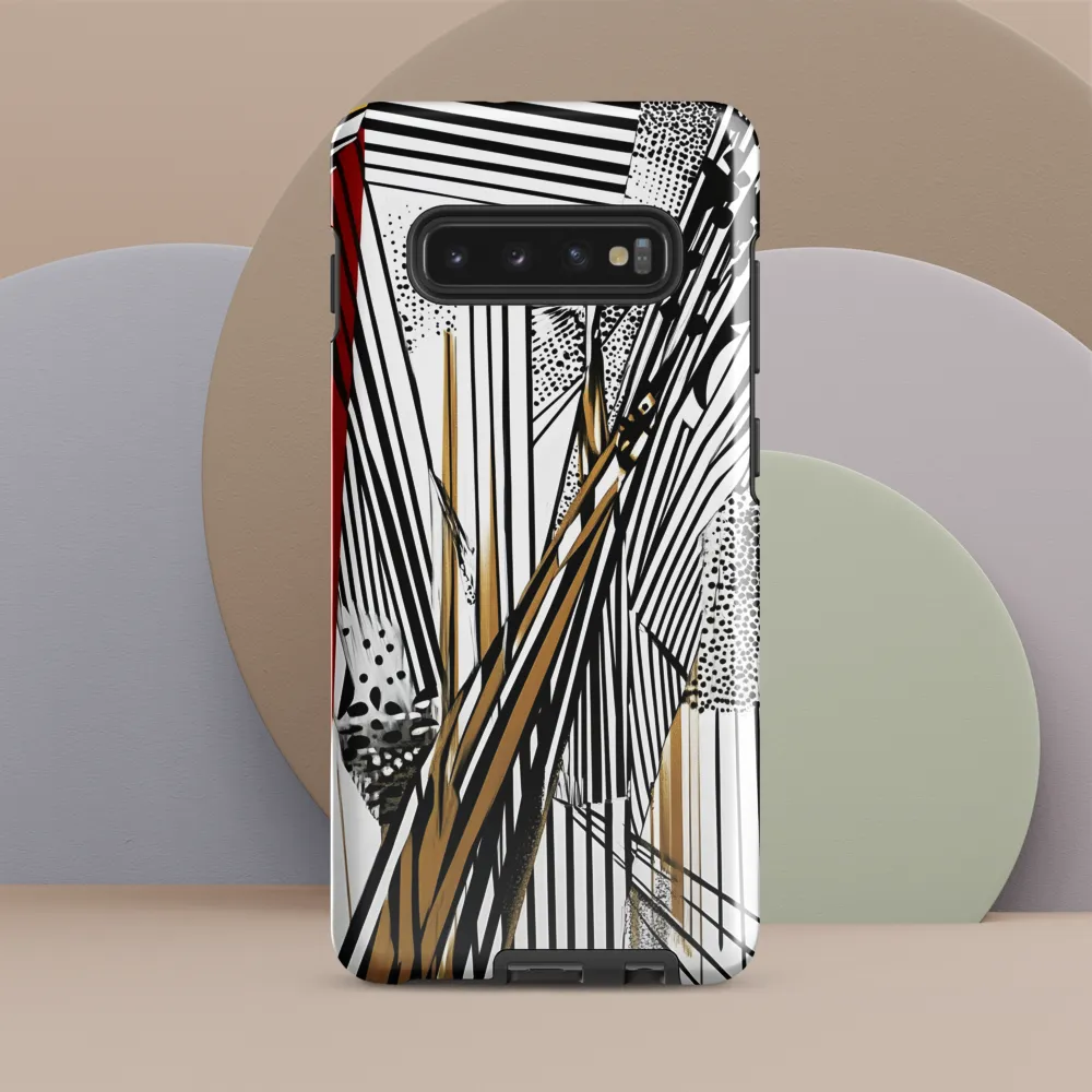 Dynamic Stripes: An Abstract Journey | Phone Case |  S10 Plus | Tough Case | Glossy