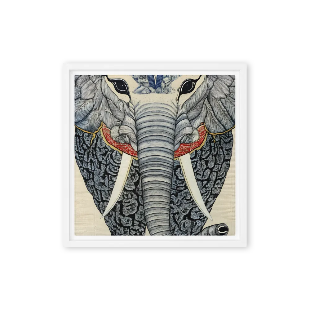 Majesty of the Elephant | Canvas with White Frame | 12″×12″