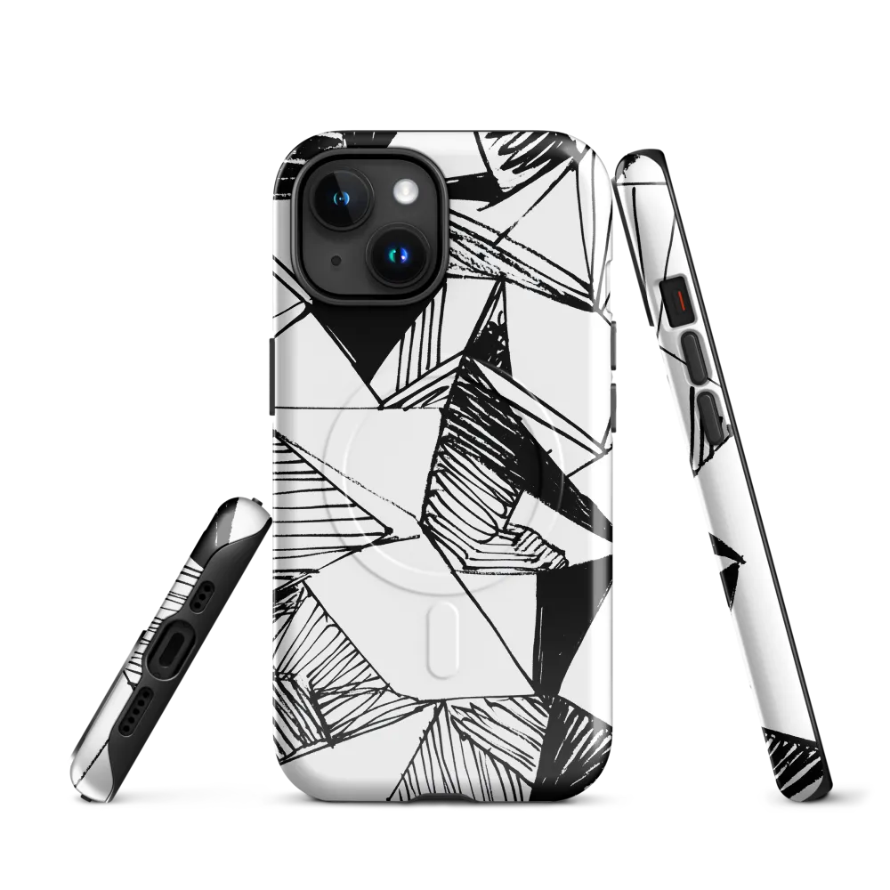 Dynamic Geometry in Ink | Phone Case |  15 | MagSafe® Tough Case | Glossy