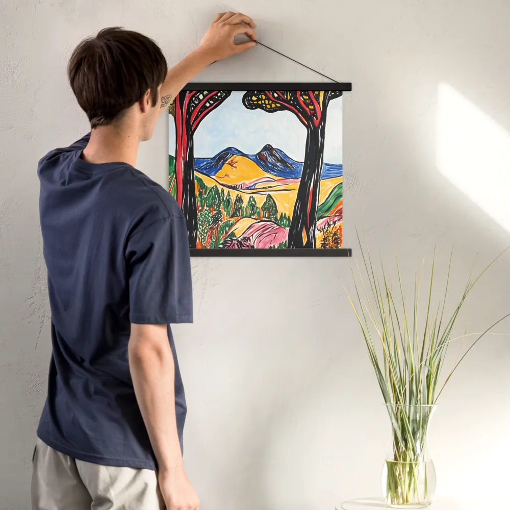 Vibrant Nature's Embrace | Poster With Black Wood Hanger | 18″×18″