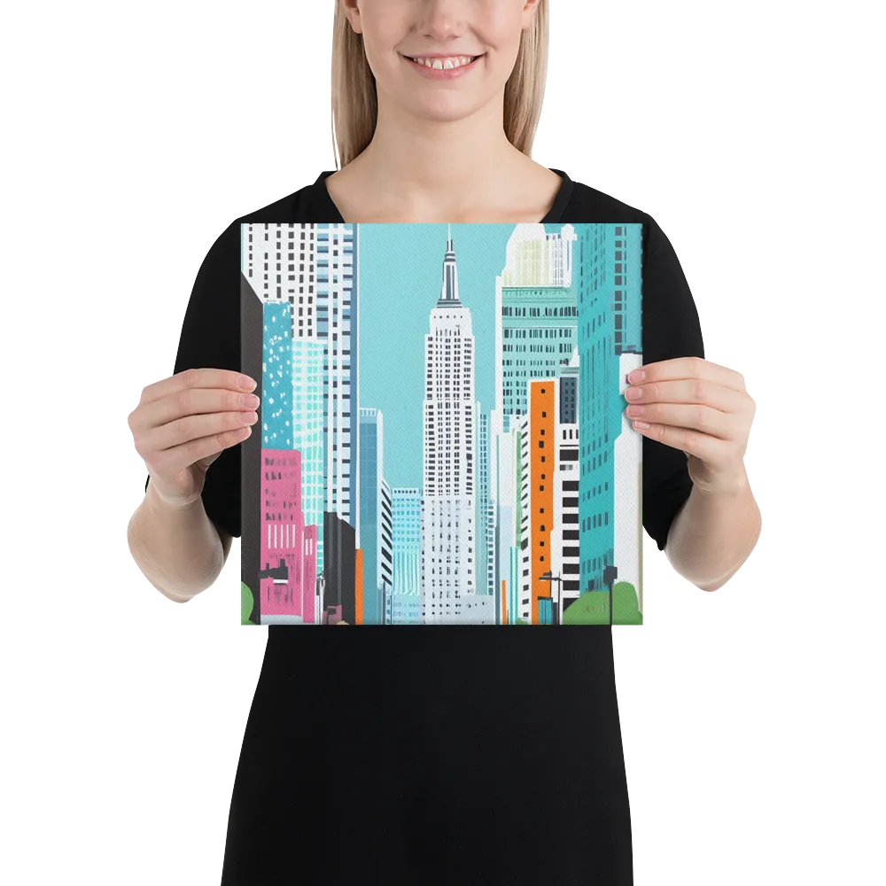 Urban Symphony: A Modern Cityscape | Canvas | 12″×12″