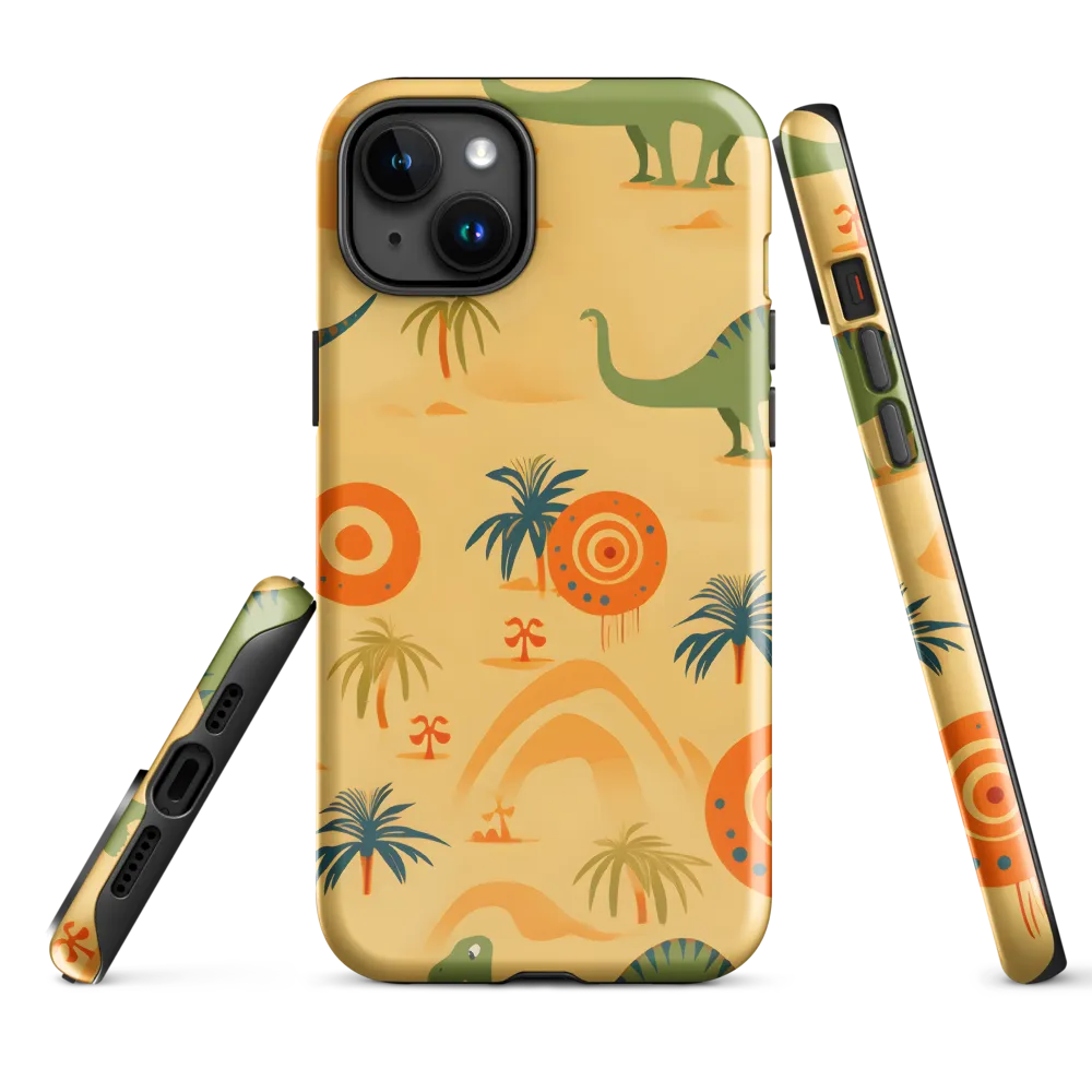 Prehistoric Playtime | Phone Case |  15 Plus | Tough Case | Glossy