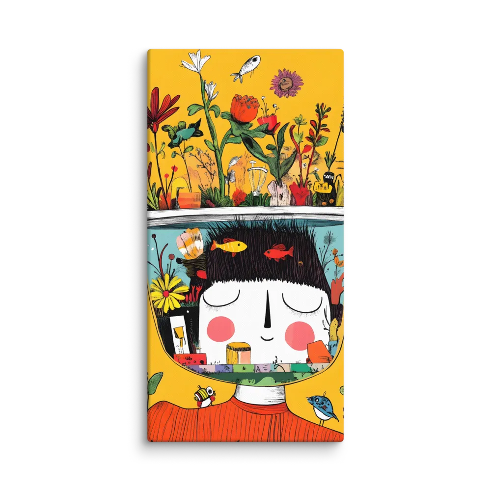Whimsical Garden Head | Canvas | 30″×60″