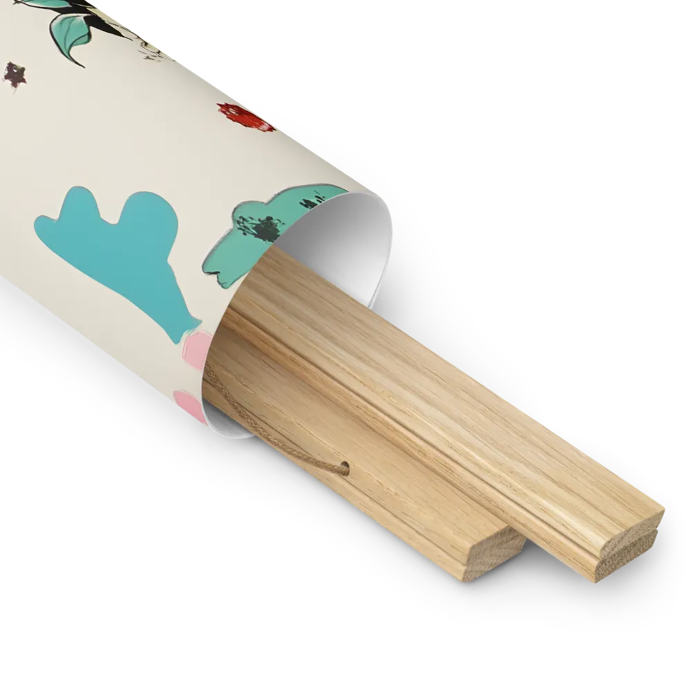 Whimsical Garden Reverie | Poster With Oak Wood Hanger | 16″×16″