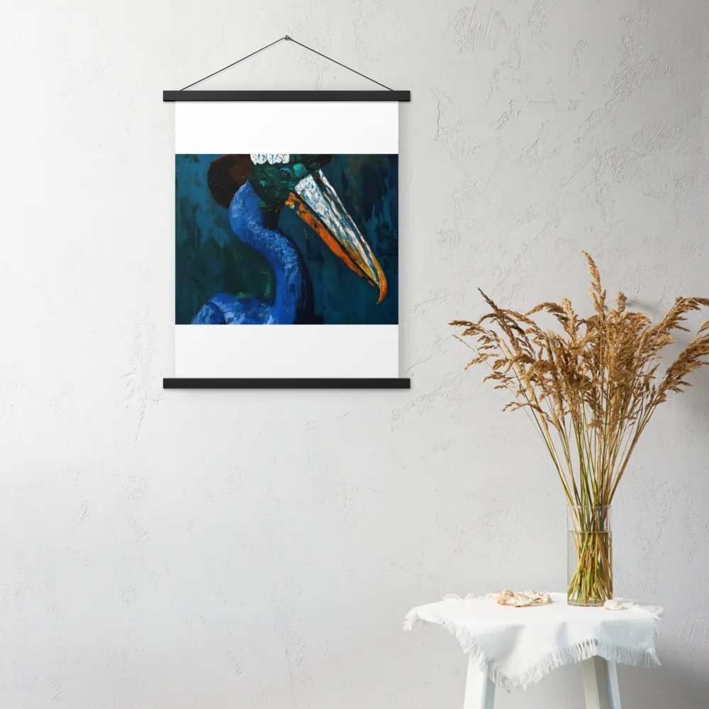 Majestic Absurdity: The Hat-Wearing Bird | Poster With Black Wood Hanger | 18″×24″