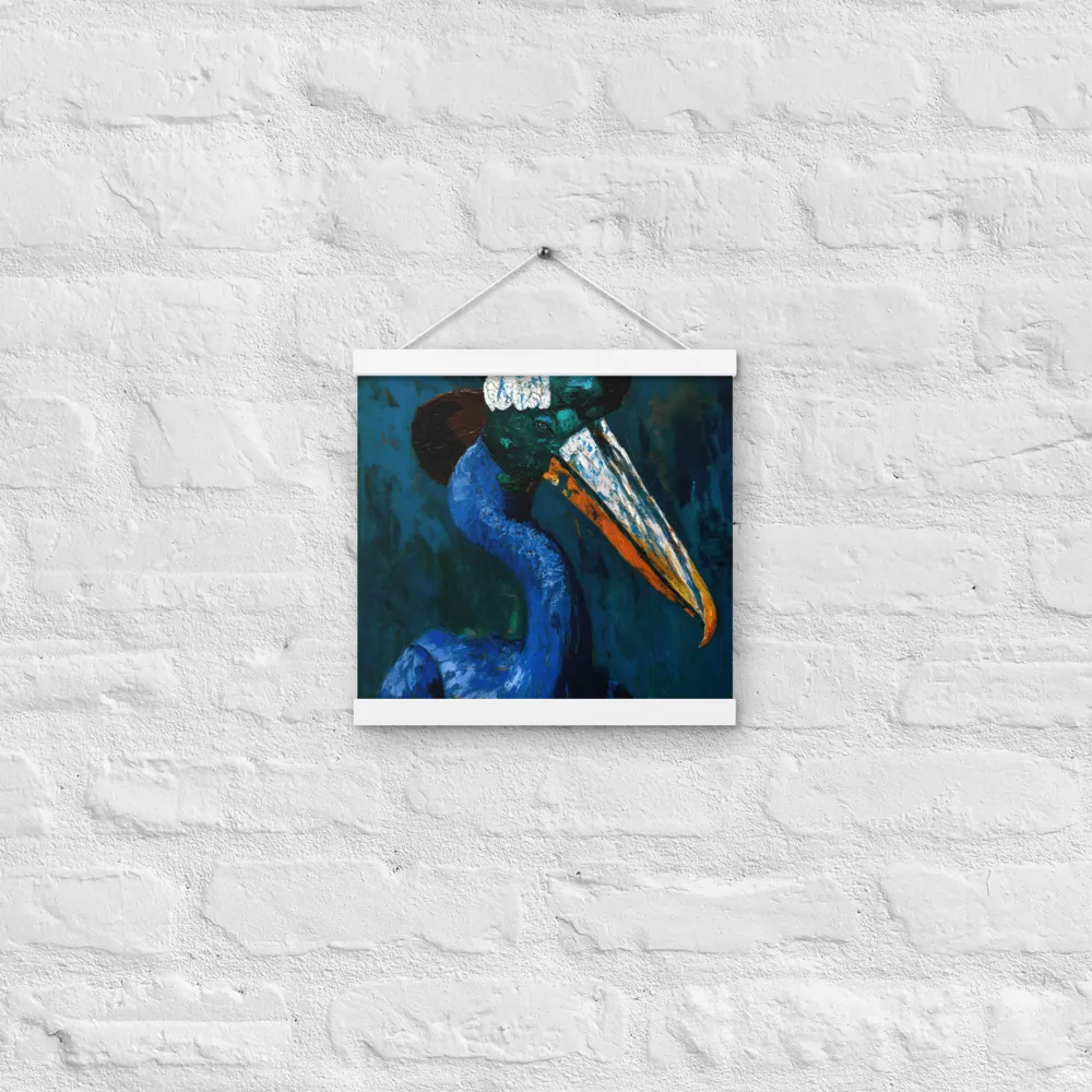 Majestic Absurdity: The Hat-Wearing Bird | Poster With White Wood Hanger | 12″×12″
