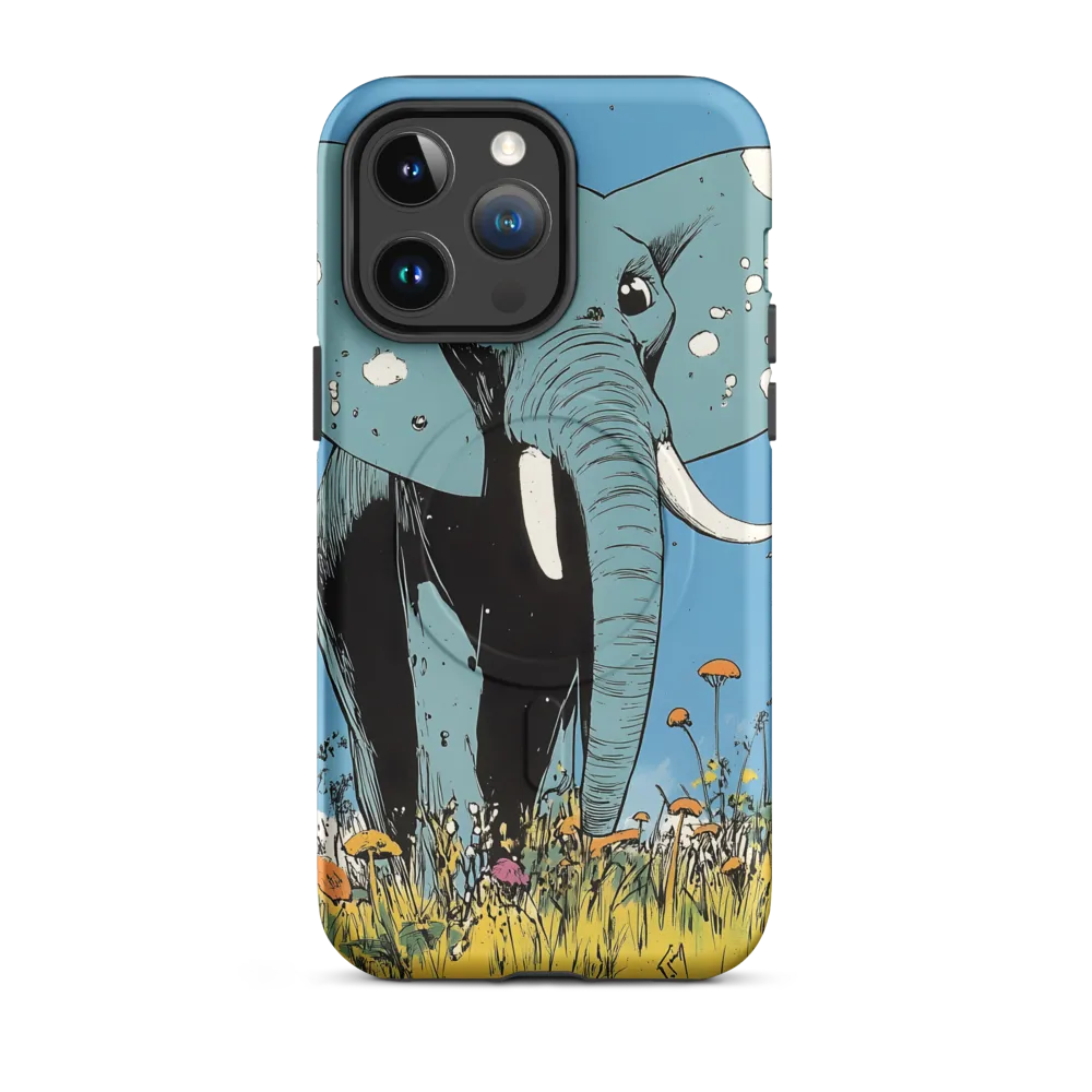 Whimsical Blue Elephant in Bloom