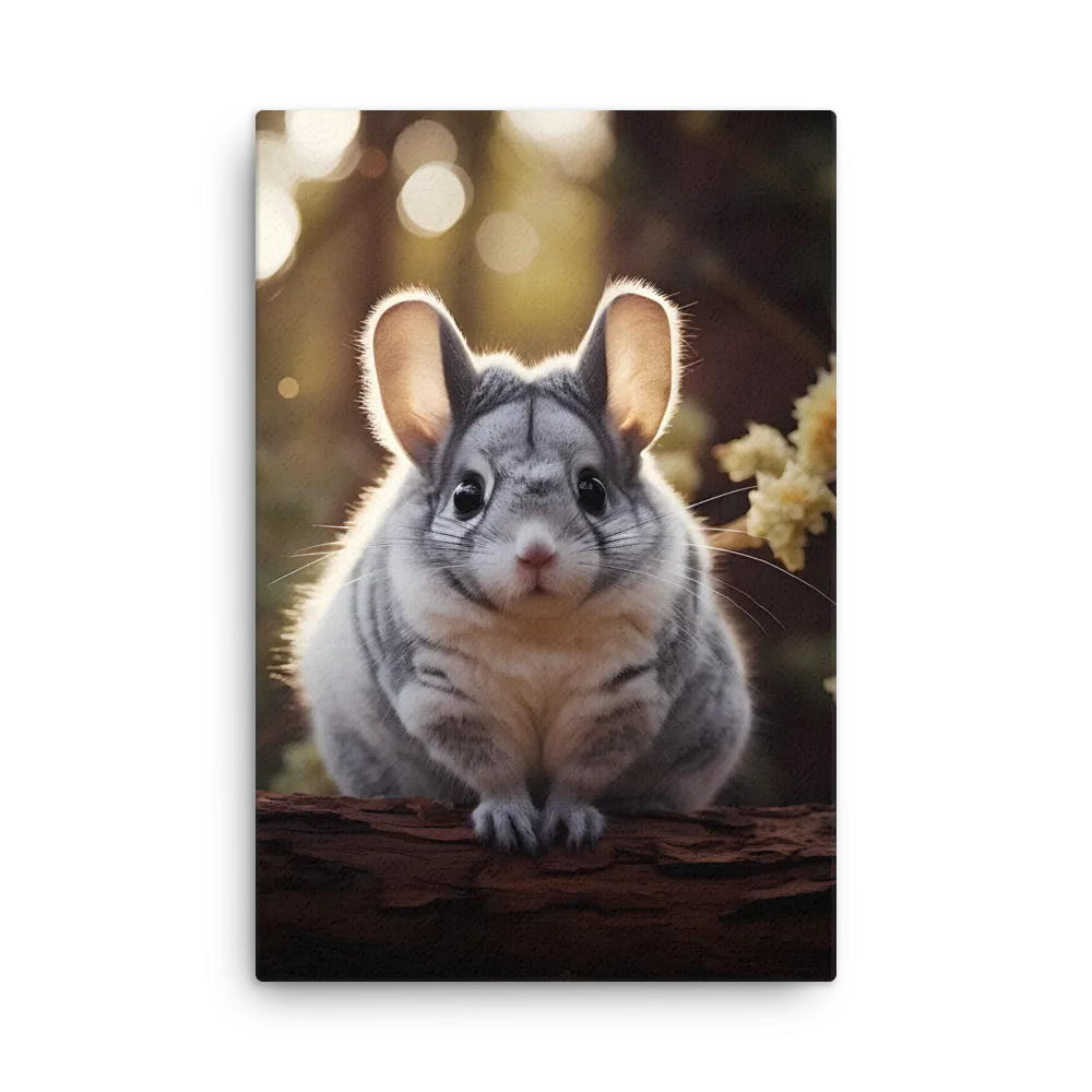 Curious Chinchilla in the Forest | Thin Canvas | 24″×36″