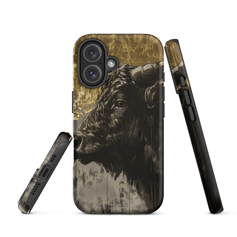 Majestic Bull Against the Golden Horizon | Phone Case