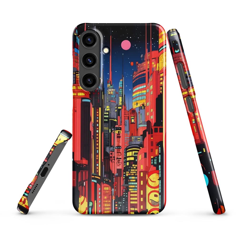 Neon Dreams: A Cyberpunk Cityscape | Phone Case |  S24 Plus | Snap Case | Glossy