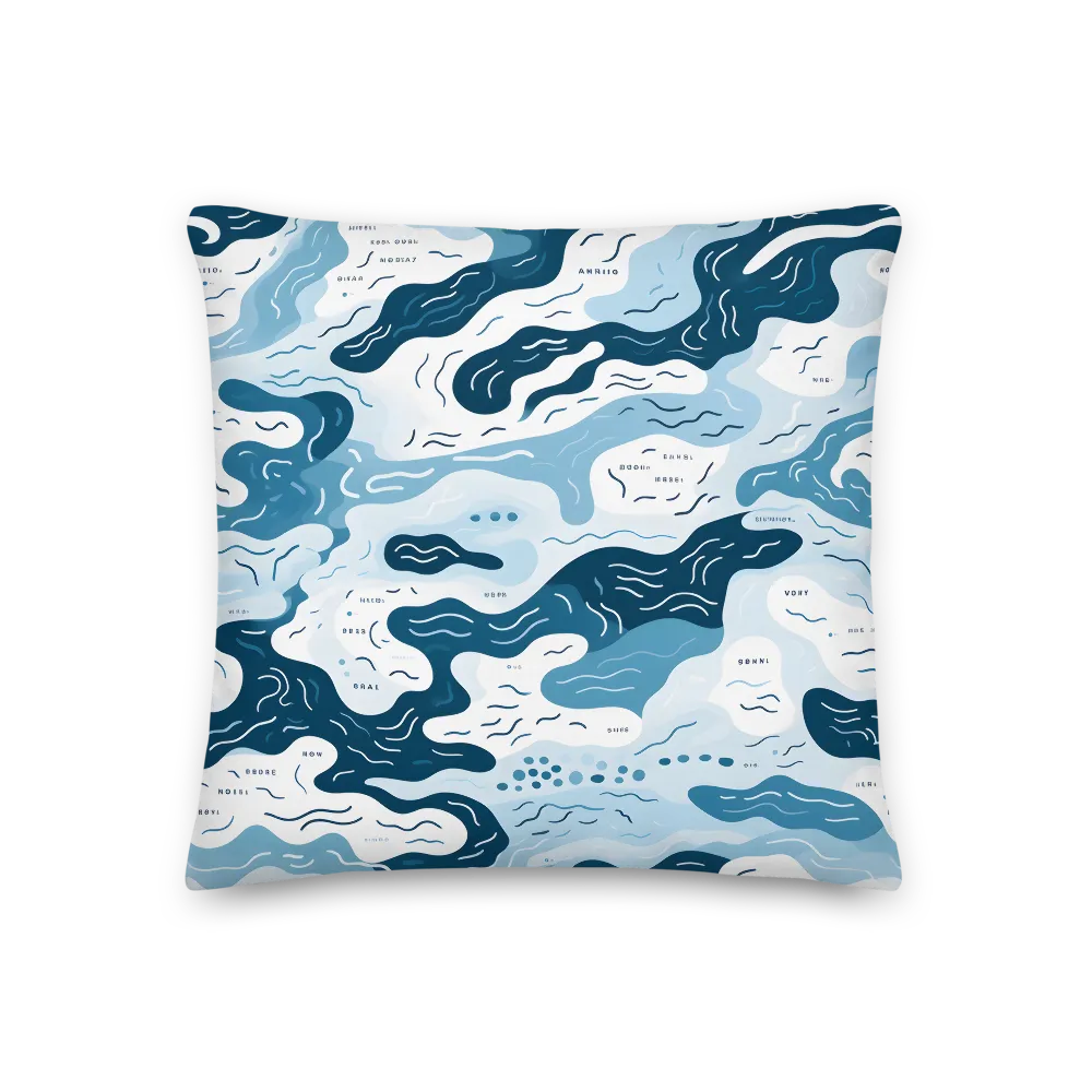 Flowing Waters: An Abstract Journey | Pillow | 18″×18″