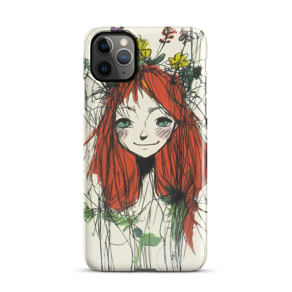 Whimsical Floral Portrait | Phone Case |  11 Pro Max | Snap Case | Glossy