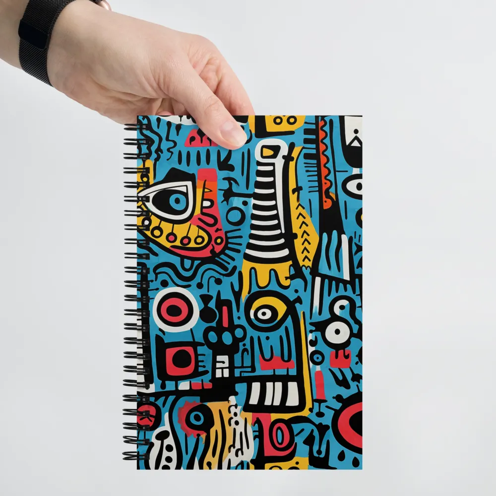 Intricate Playfulness in Geometric Abstract | Spiral Notebook