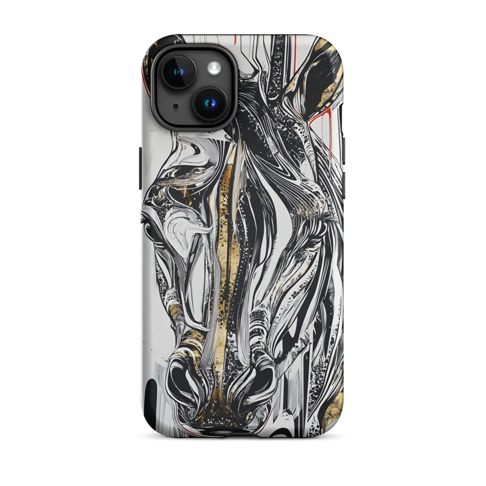 Ethereal Majesty: The Abstract Zebra | Phone Case |  15 Plus | Tough Case | Matte