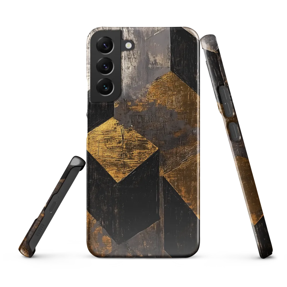 Geometric Harmony in Gold and Black | Phone Case |  S22 Plus | Snap Case | Glossy