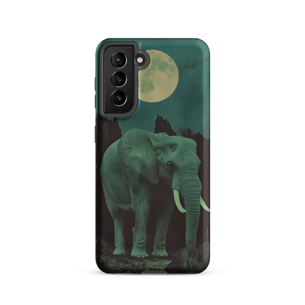 Ethereal Presence: Elephant Under a Full Moon
