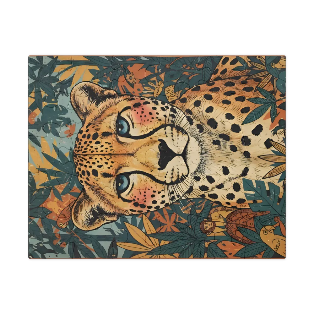 Cheetah in the Canopy 
 Jigsaw Puzzle in Tin Box