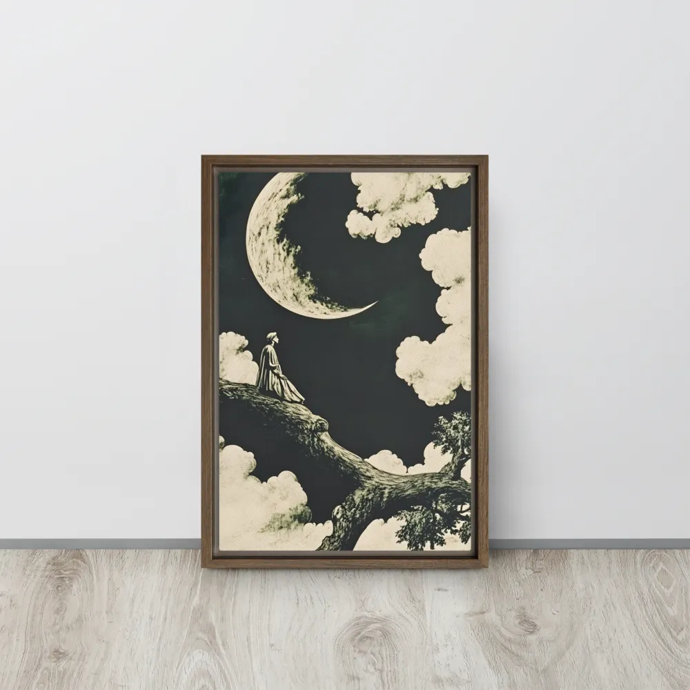Whispers of the Moon | Canvas with Brown Frame | 12″×18″
