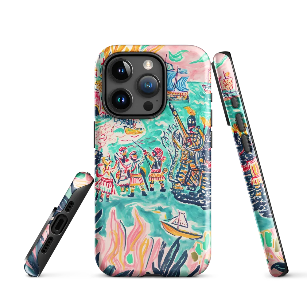Battle on the Fiery Sea | Phone Case |  15 Pro | Tough Case | Glossy