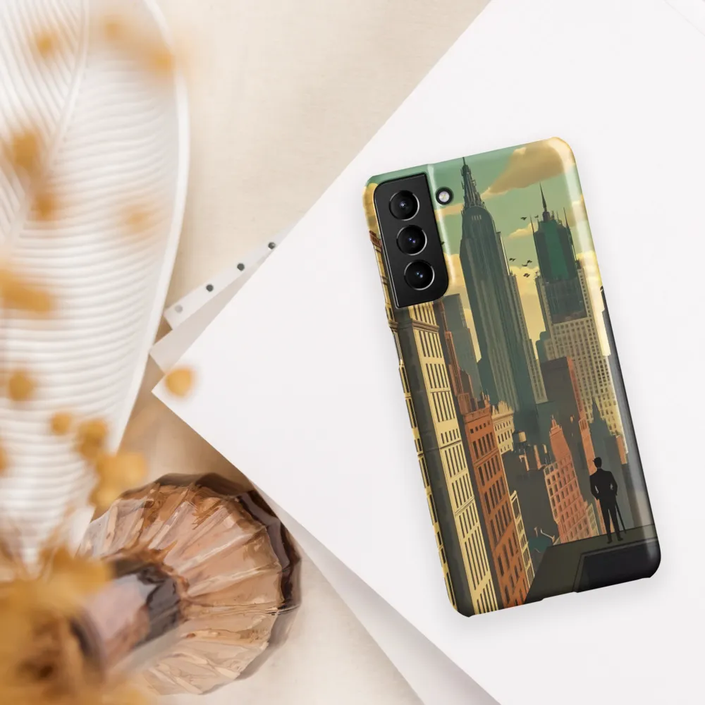 Urban Dreams: A Silhouette in Art Deco Cityscape