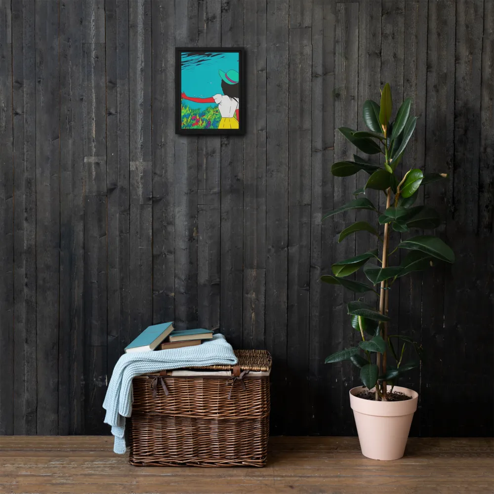 Whimsical Encounter | Canvas with Black Frame | 9″×12″