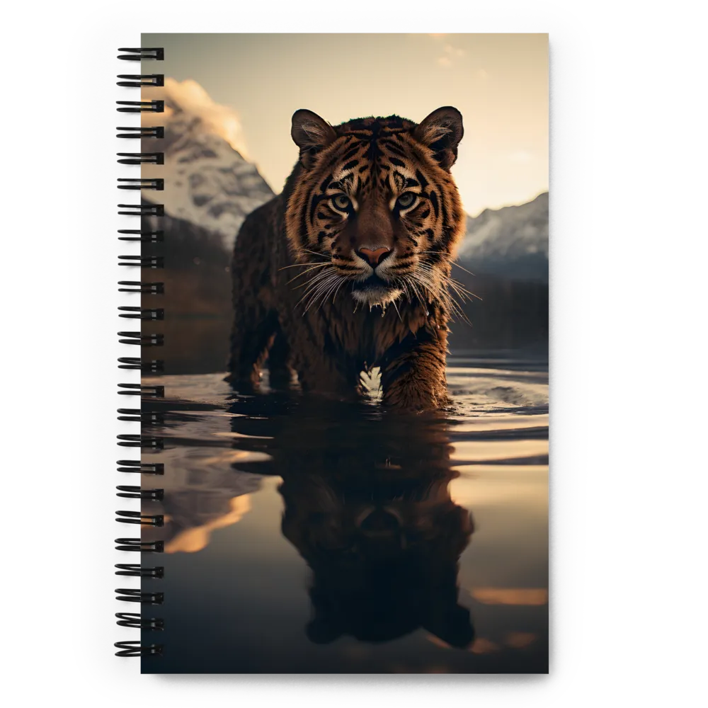 Majestic Reflection: The Tiger's Domain | Spiral Notebook