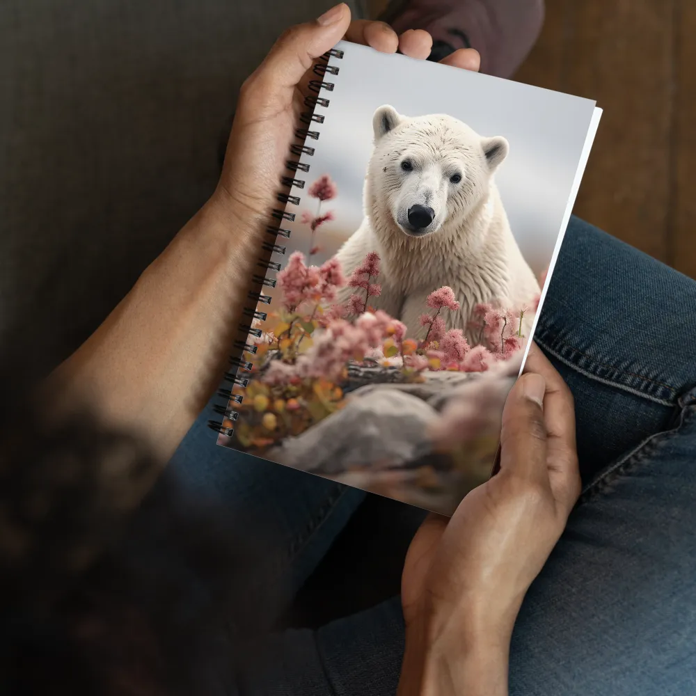 Curiosity Among Blooms: The Polar Bear | Spiral Notebook