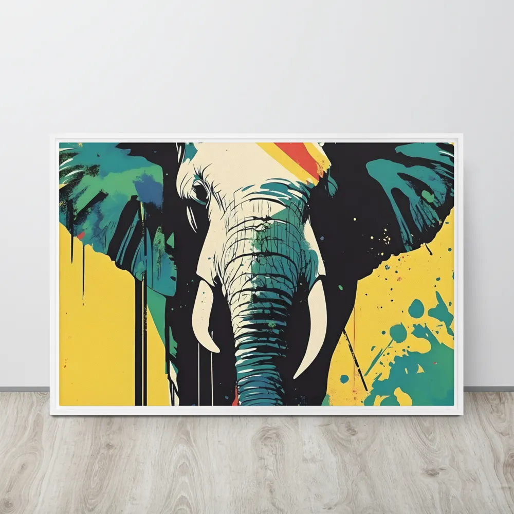 Elegance of the Wild: A Colorful Harmony | Canvas with White Frame | 24″×36″