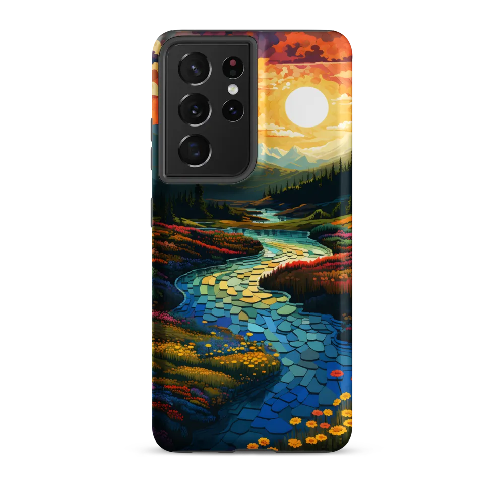 Serenity in Sunset: A Winding River's Embrace | Phone Case |  S21 Ultra | Tough Case | Matte