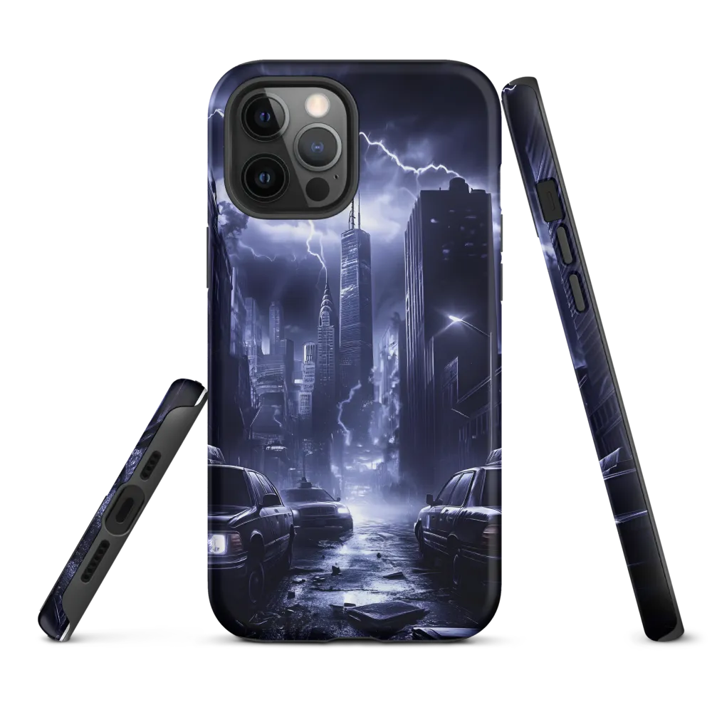 Stormy Cityscape: Shadows of the Night | Phone Case |  12 Pro Max | Tough Case | Matte