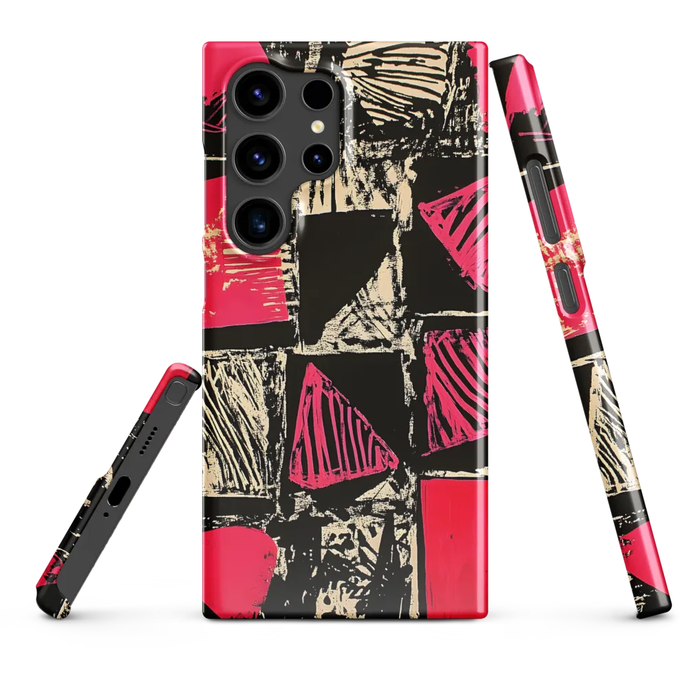 Geometric Symphony in Pink and Black