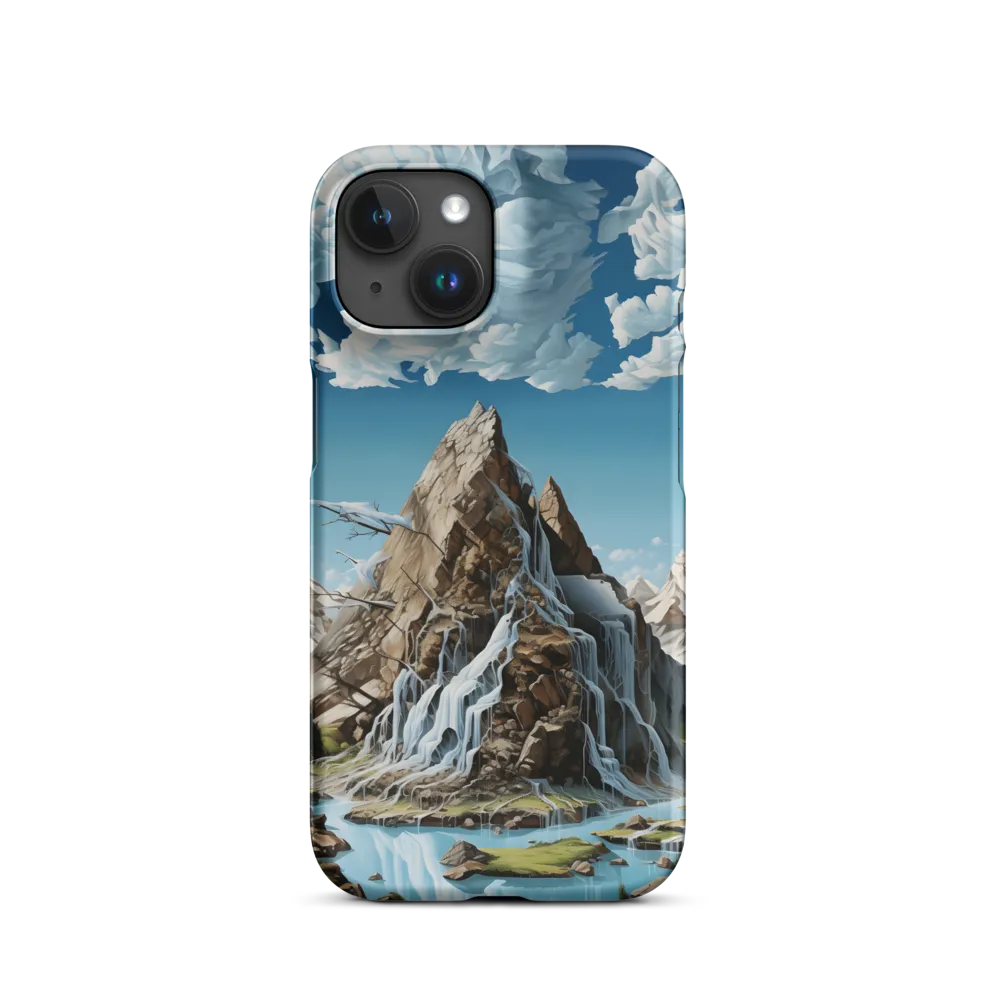 Majestic Cascade: A Mountain Masterpiece | Phone Case |  15 | Snap Case | Matte