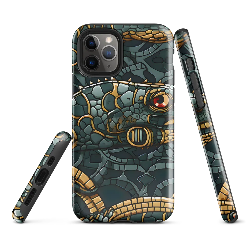 Reptilian Elegance: A Digital Art Nouveau Tapestry