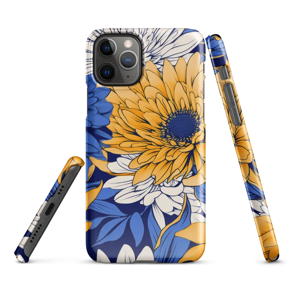 Floral Harmony in Blue and Yellow