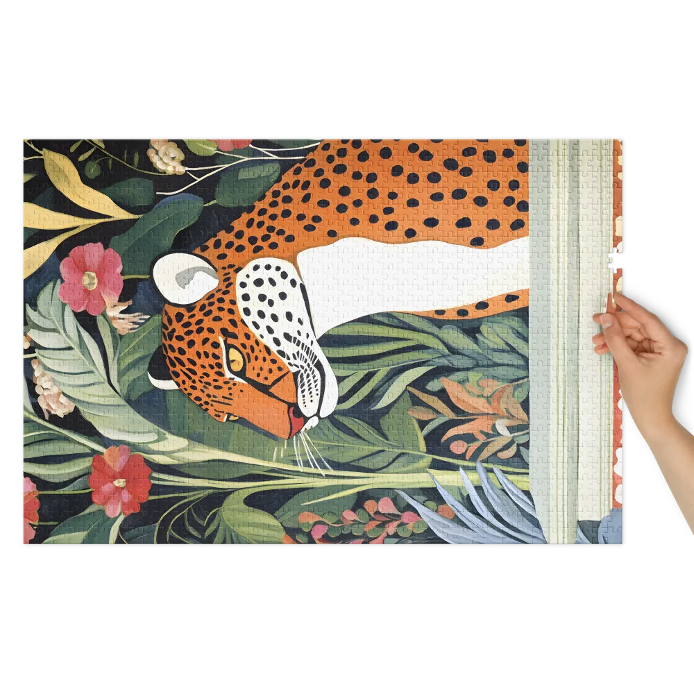 Jungle Leopard Serenity 
 Jigsaw Puzzle in Tin Box