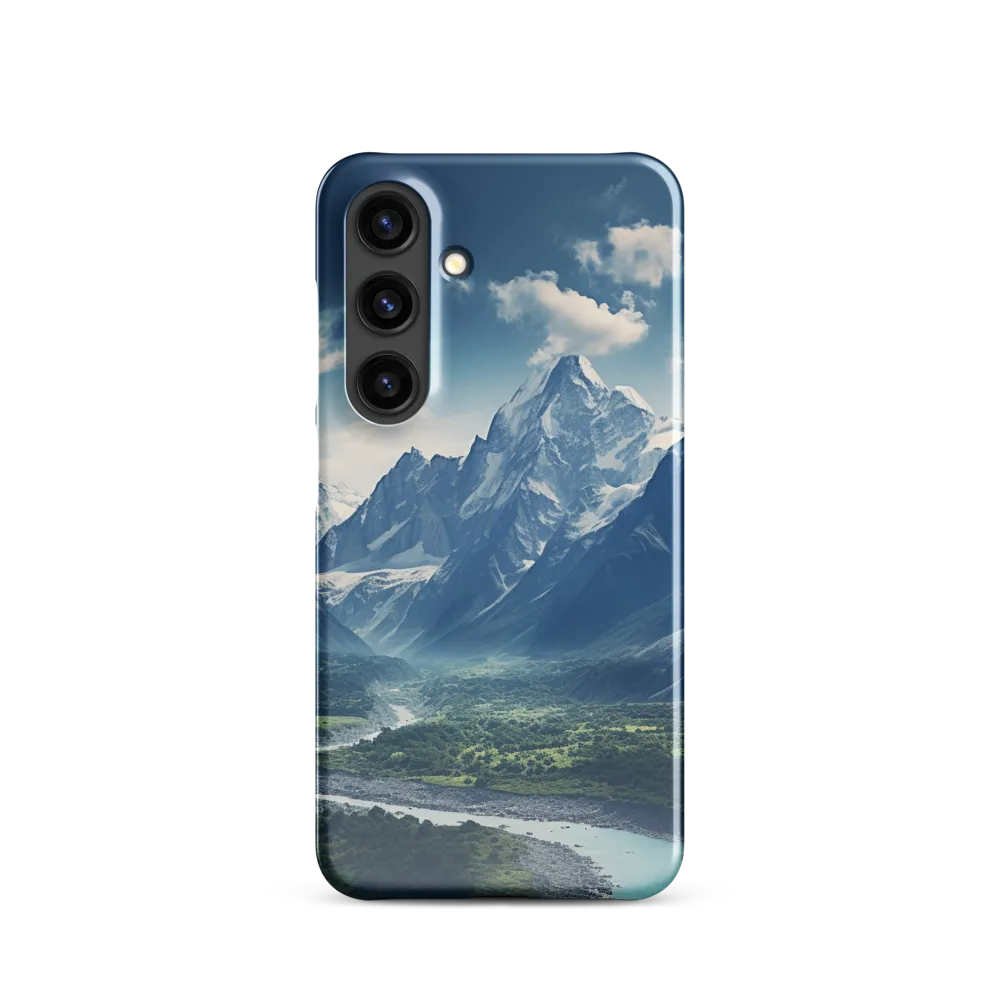 Majestic Serenity: A Landscape of Mountains and Rivers | Phone Case |  S24 | Snap Case | Glossy