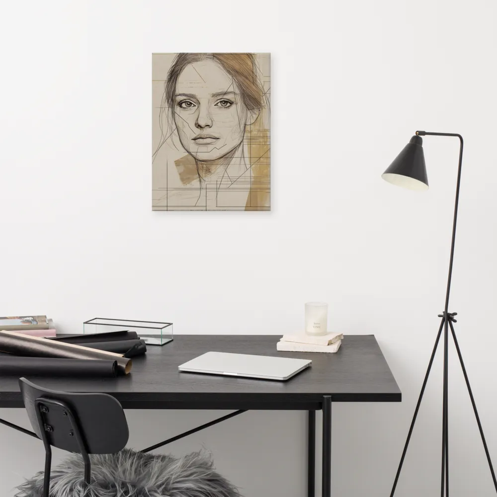 Geometric Elegance: A Modern Portrait | Canvas | 18″×24″
