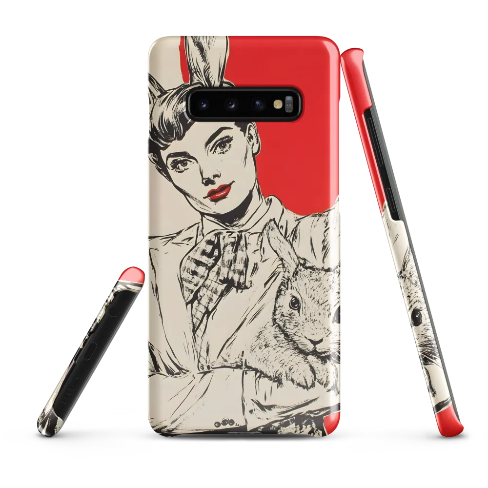 Whimsical Elegance: The Rabbit Lady | Phone Case |  S10 Plus | Snap Case | Glossy